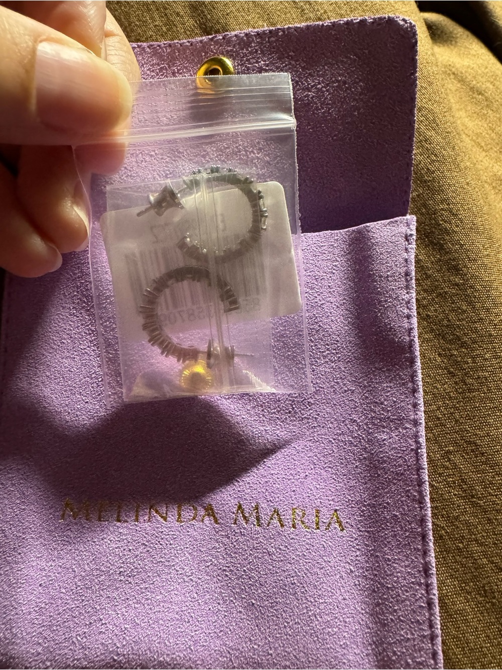 Melinda Maria Silver Hoop Earrings with Gold Accent